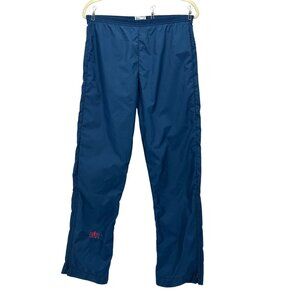 Vintage Bill Rodgers Womens Small Pants Windbreaker Zipper Ankle Blue Pull On